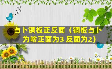 占卜铜板正反面（铜板占卜 为啥正面为3 反面为2）